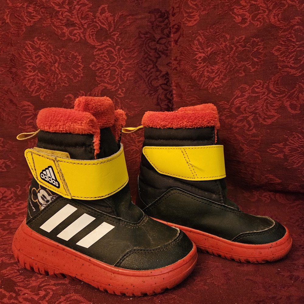 Adidas X Disney Toddler Black and Red Winter Boots